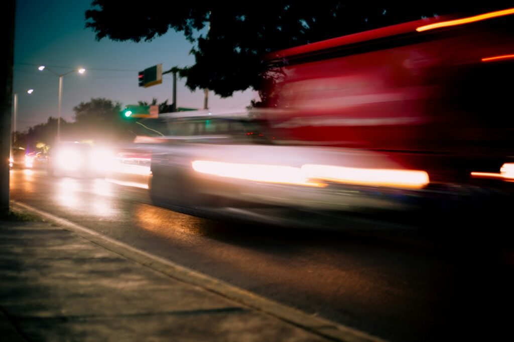 blurry car lights potentially caused by astigmatism