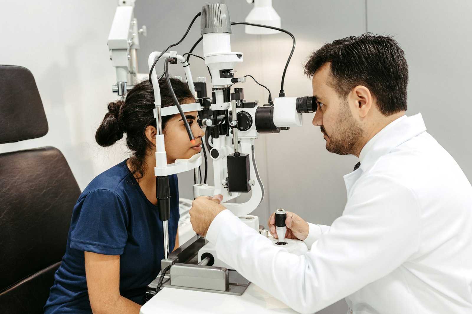 Retinal imaging equipment used during a diabetic eye exam